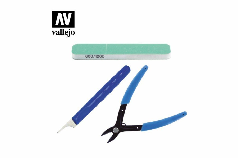 Accessories * | T11002 | Vallejo Basic Plastic Preparation Modelling Tool Set 3Pcs