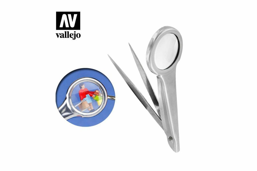 Accessories * | T12001 | Vallejo Modelling Tweezers W/ Magnifier