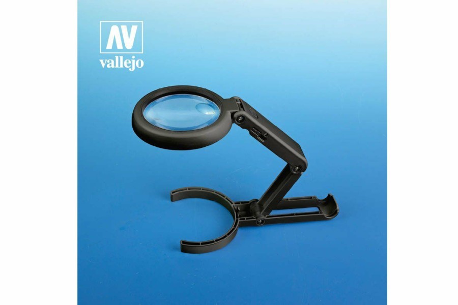 Accessories * | T14002 | Vallejo Foldable Magnifier W/ Led Light & Stand