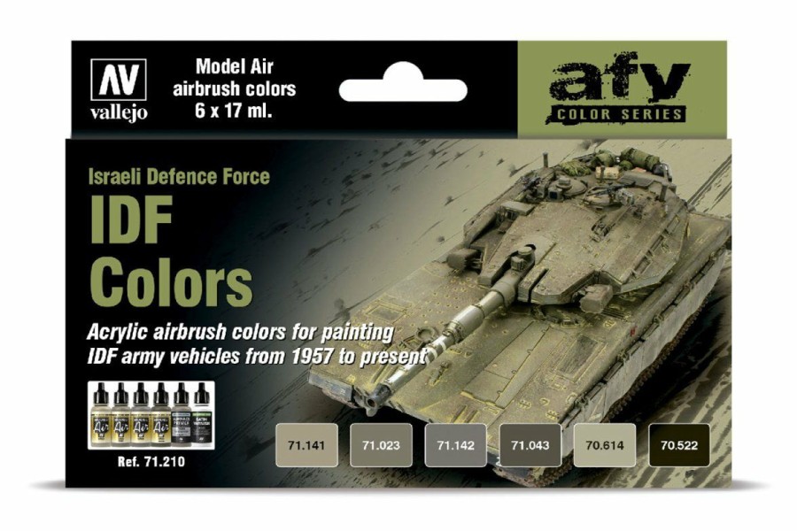 Scale Models * | 71210 | Vallejo Model Air Idf Colours, Israeli Defence Force Colour Acrylic Paint Set 6Pcs