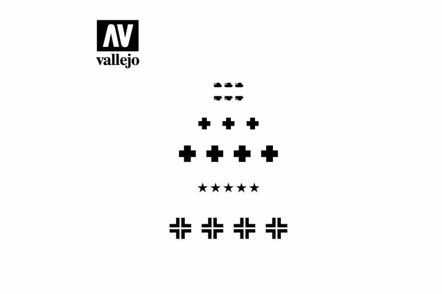 Accessories * | St-Afv001 | Vallejo Assorted German Wwii Tank Markings Stencil