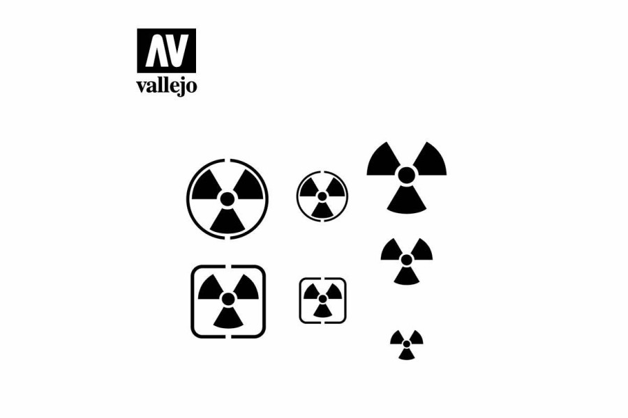 Accessories * | St-Sf005 | Vallejo Sci-Fi Radioactivity Signs Stencil