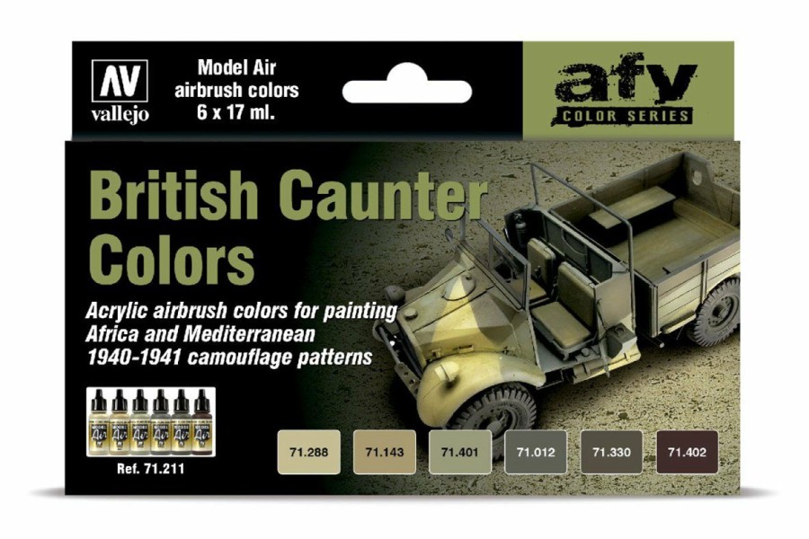 Scale Models * | 71211 | Vallejo Model Air British Caunter Colour Acrylic Paint Set 6Pcs