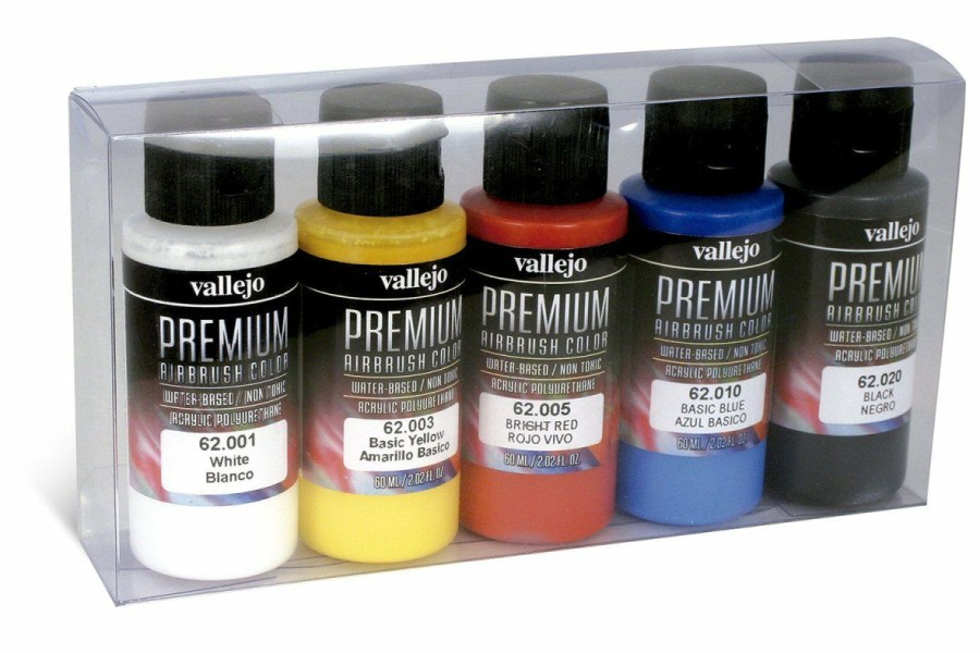 Scale Models * | 62101 | Vallejo Premium Colour Opaque Colors Colour Set Acrylic Airbrush Paint 5Pcs