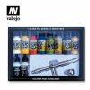 Scale Models * | 71167 | Vallejo Model Air Basic Colours 10 Colour Acrylic Paint & Airbrush Set