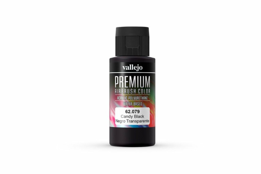 Scale Models * | 62079 | Vallejo Candy Black Transparent Polyurethane Premium Airbrush Colour 60Ml