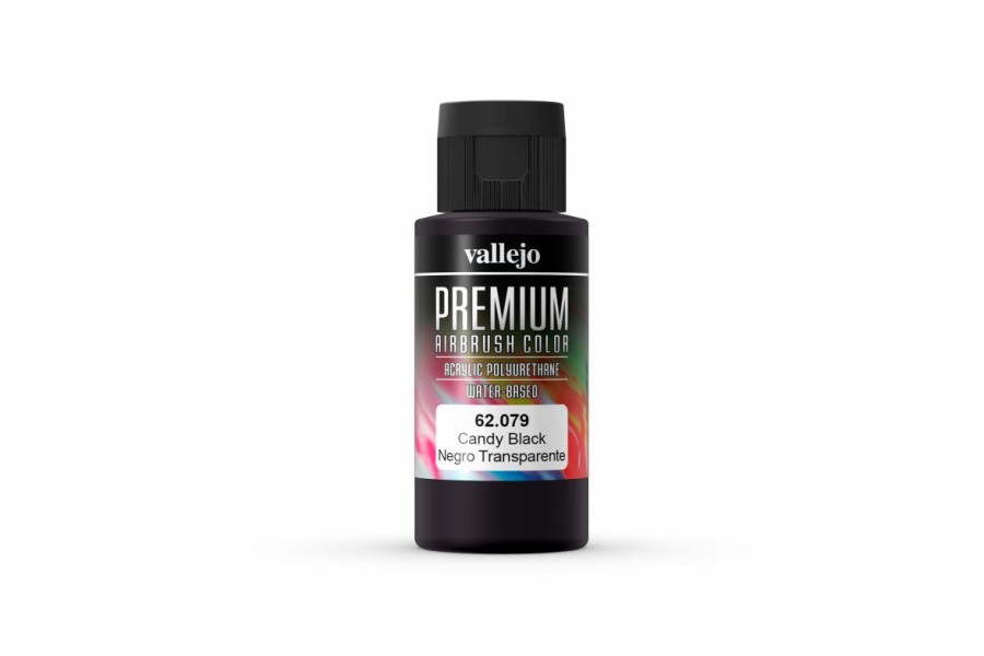 Scale Models * | 62079 | Vallejo Candy Black Transparent Polyurethane Premium Airbrush Colour 60Ml