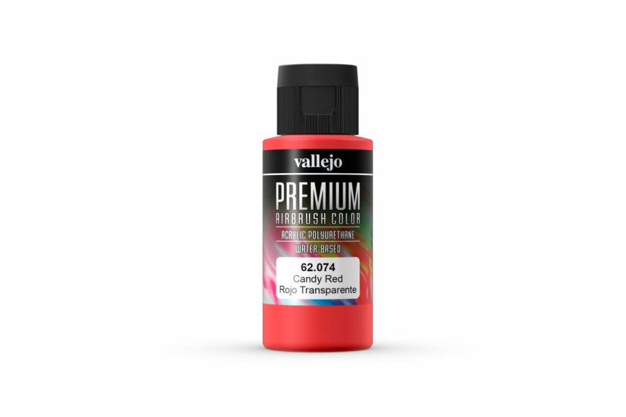 Scale Models * | 62074 | Vallejo Candy Red Transparent Polyurethane Premium Airbrush Colour 60Ml